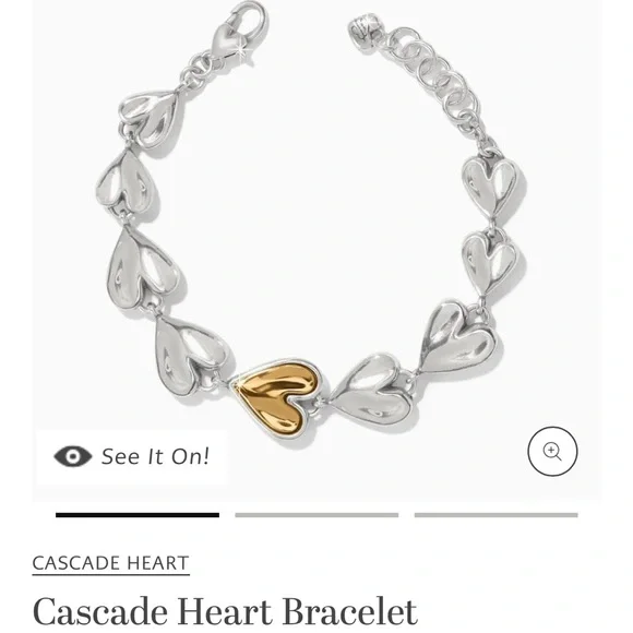 Brighton Silver and Gold Heart Charm Bracelet - Picture 2 of 5